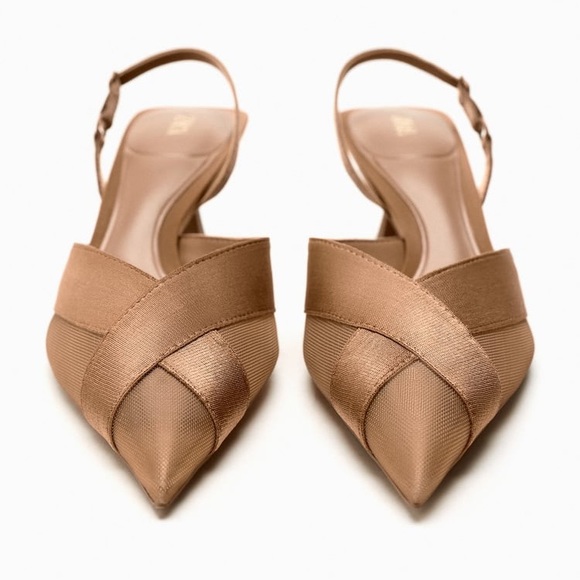 ZARA MESH SLINGBACK HEELS - Picture 8 of 8